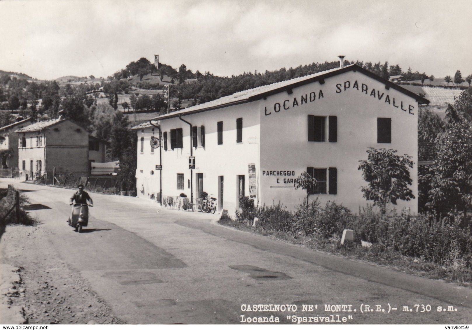 CASTELNOVO MONTI-REGGIO EMILIA-LOCANDA=SPARAVALLE==INSEGNA=SALI E TABACCHI)VESPA PIAGGIO- VIAGGIATA IL 22-9-1964 - Reggio Emilia