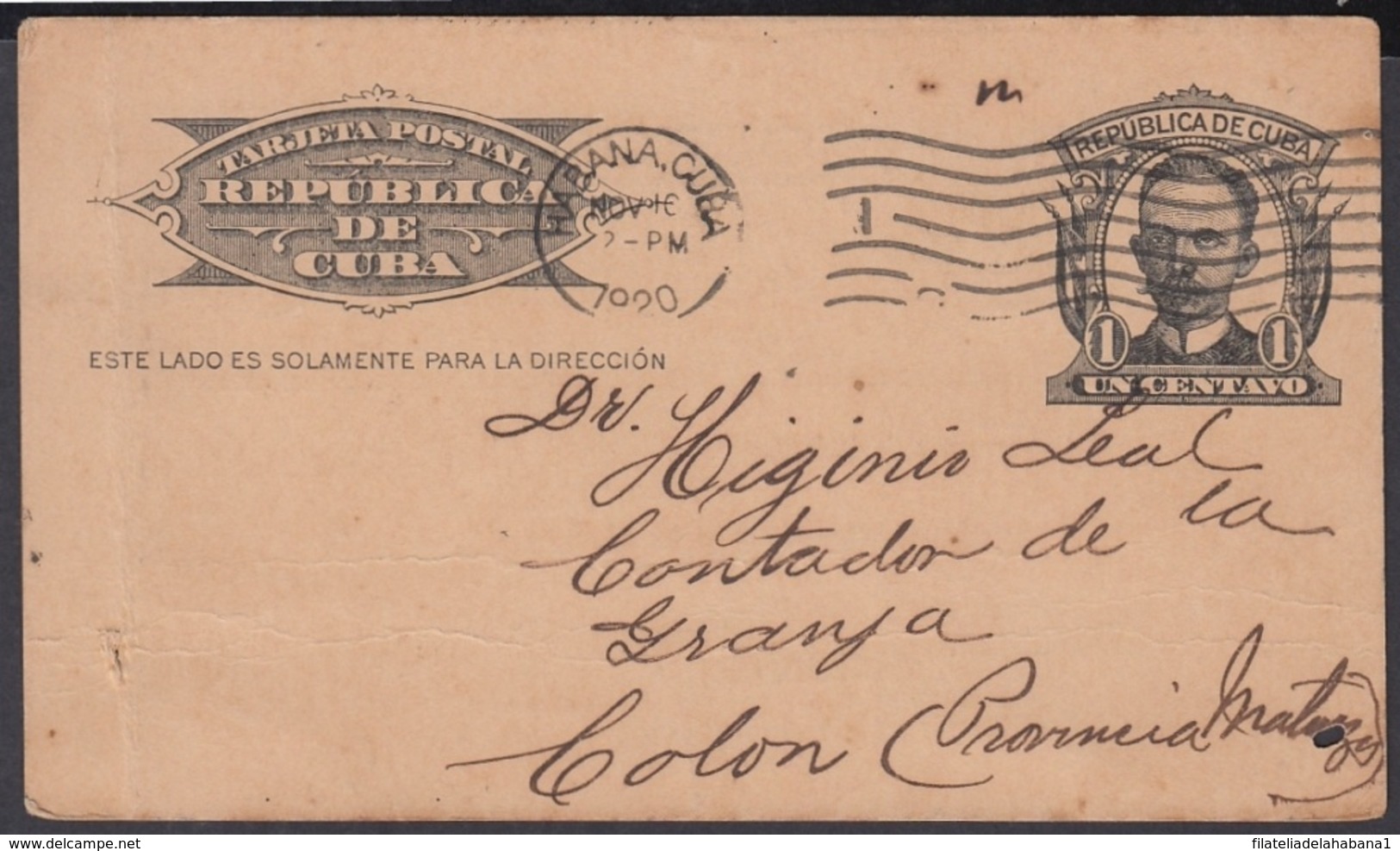 1904-EP-155 CUBA 1904 MARTI POSTAL STATIONERY 1928 TO SPAIN, POSTMARK BAJA EN APARTADOS. - Unused Stamps