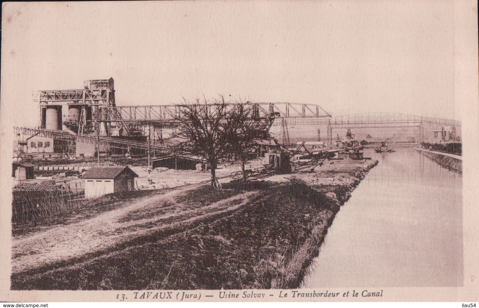 TAVAUX Usine Solvay Le Transbordeur Et Le Canal - Tavaux