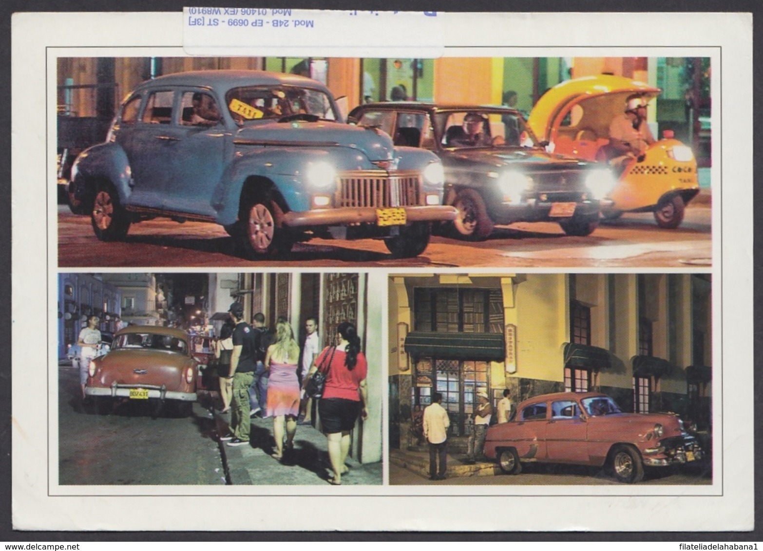 2013-EP-190 CUBA 2013 POSTAL STATIONERY FORWARDED. HABANA 6/32, OLD HAVANA OLD CAR, AUTOS ANTIGUOS. - Other & Unclassified