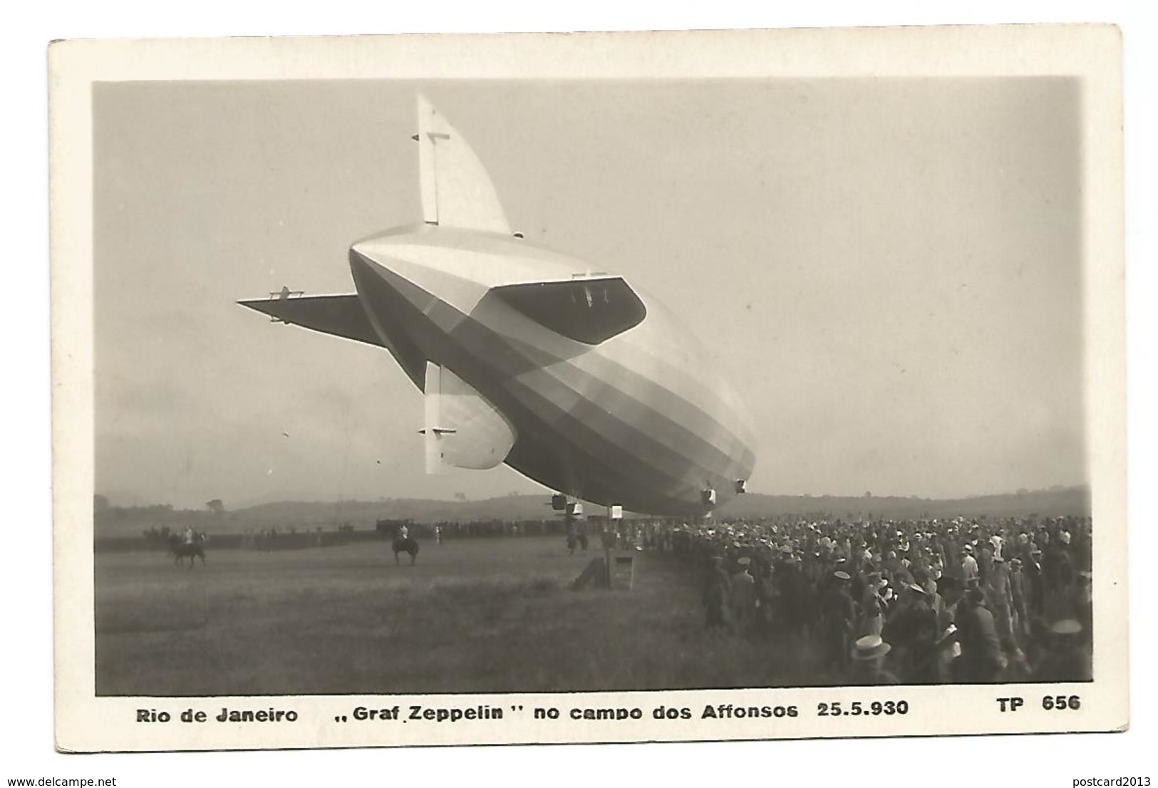 OLD POSTCARD  , RIO DE JANEIRO  , " GRAF ZEPPELIN " NO CAMPO DOS AFFONSOS , 25 - 5 - 1930 . - Rio De Janeiro