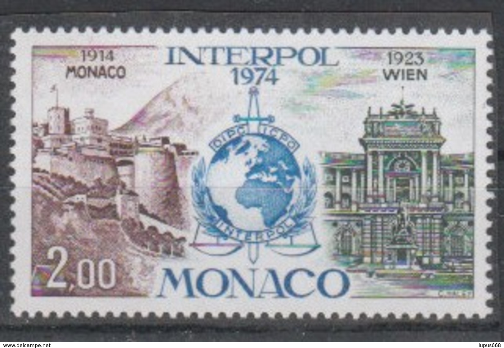 Monaco 1974 MiNr. 1123  ** / Mnh ;  60. Jahrestag Der Geplanten Gründung Von INTERPOL In Monaco - Ungebraucht