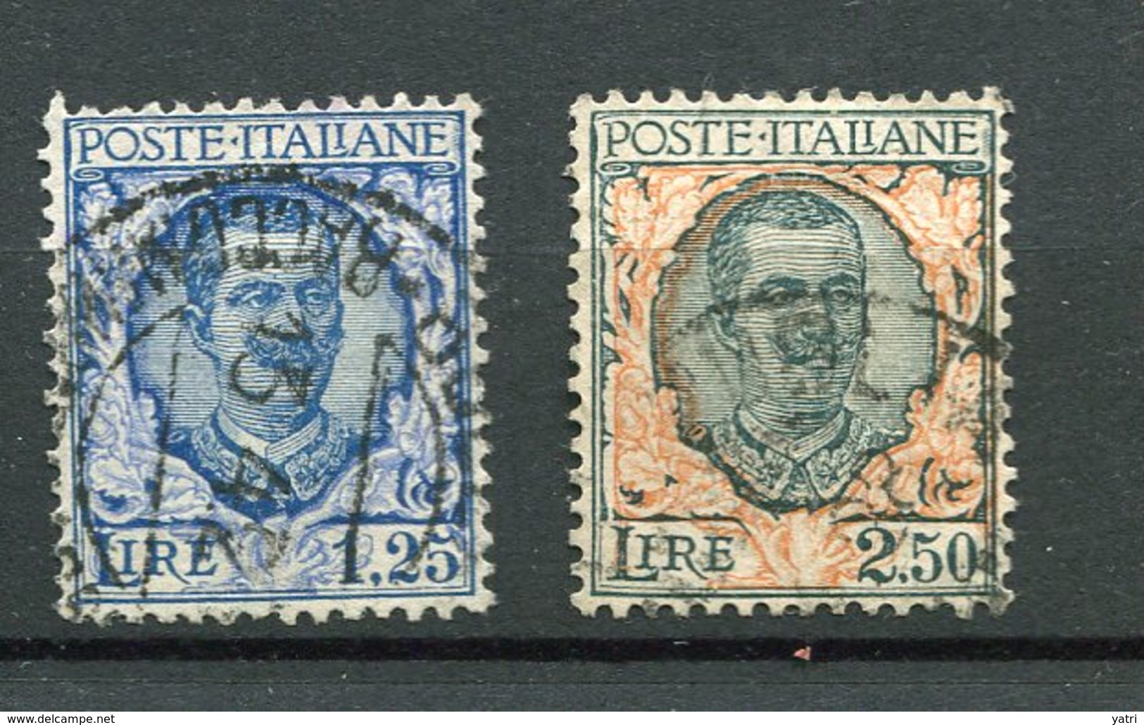 Regno D'Italia - 1926 - Floreale Sass. 202/203 (piega Sul 203) - Usati