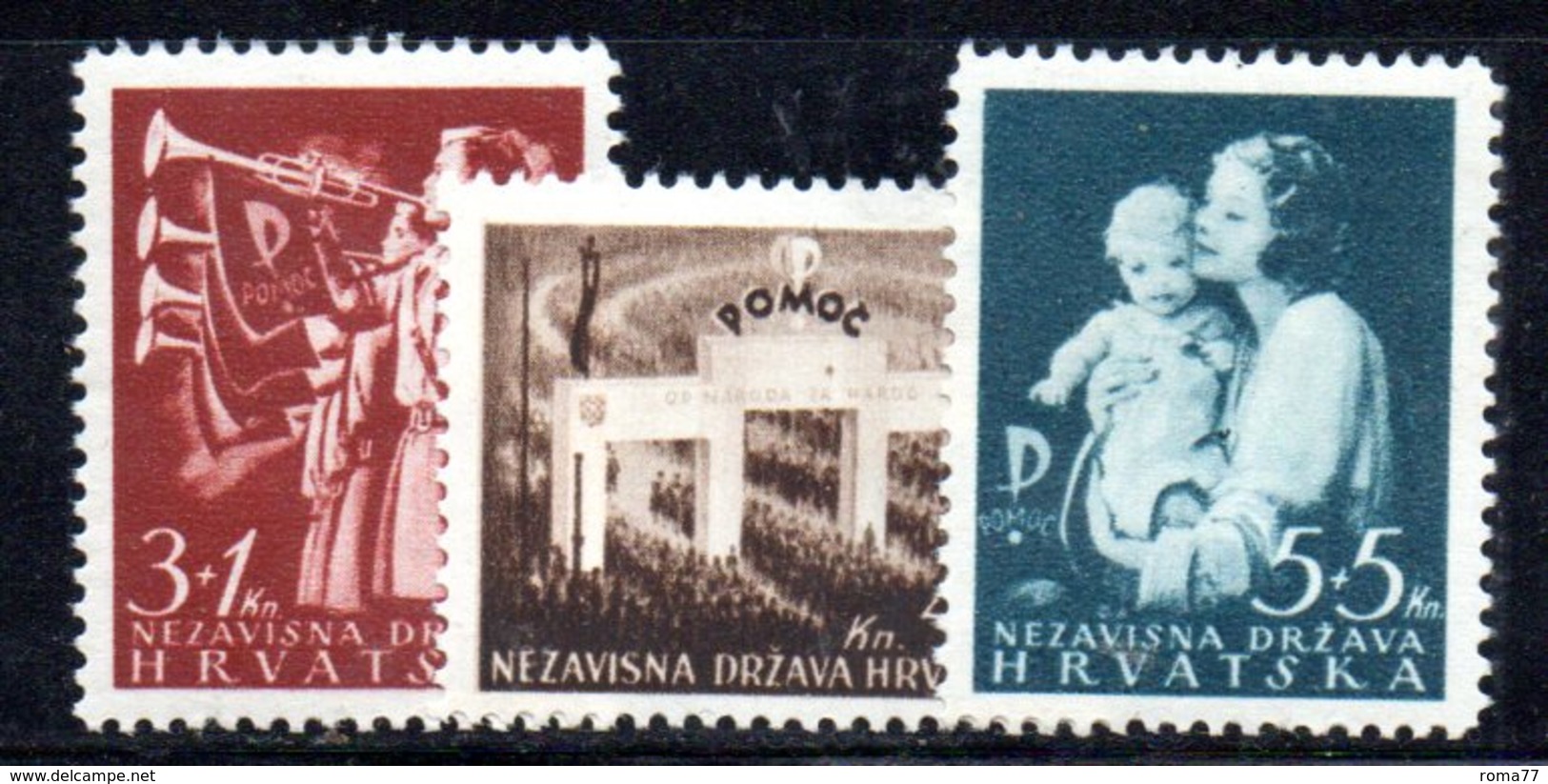 APR467 - CROAZIA 1942 , Serie Unificato Nr.  59/61  ***  MNH  (2380A). - Croazia