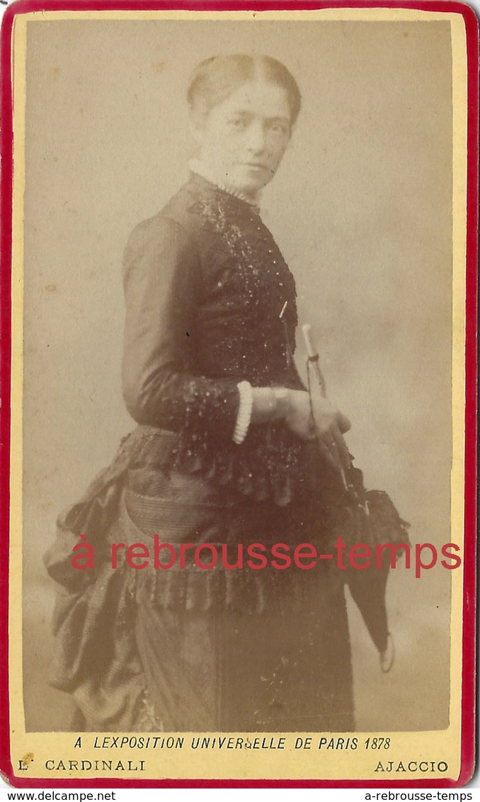 CDV Corse-jeune Femme Avec Ombrelle Vers 1880-mode-photo Cardinali à Ajaccio - Old (before 1900)
