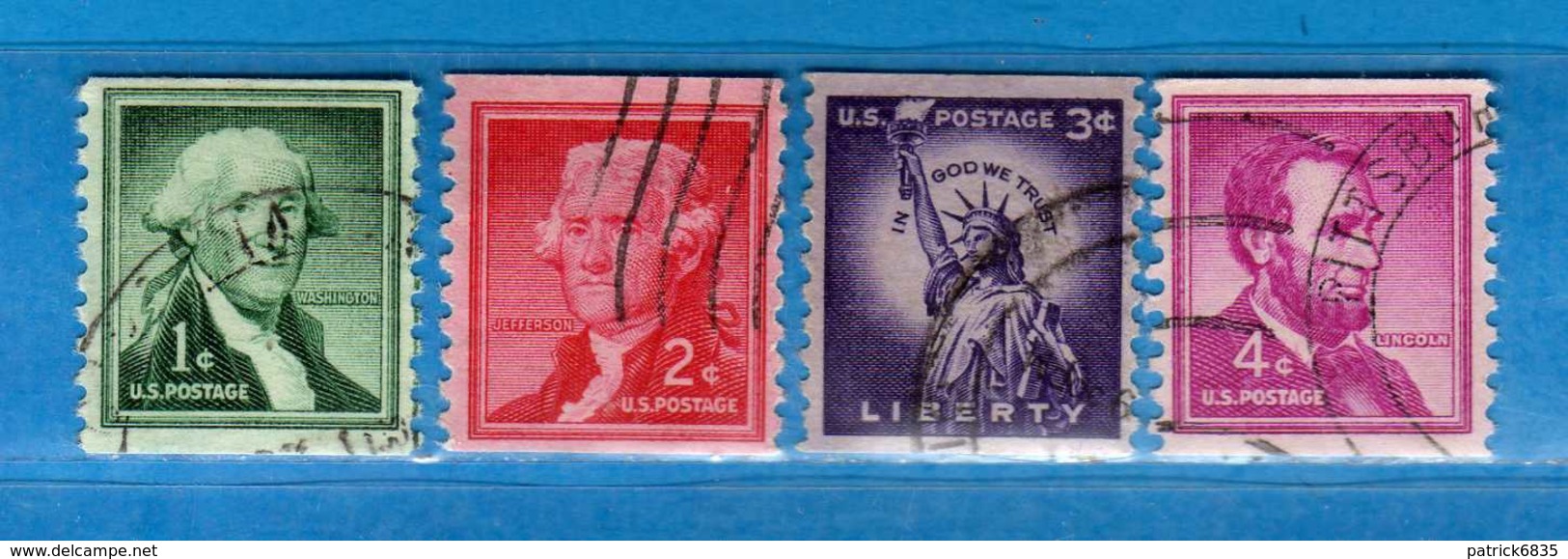 (Us2) USA °- 1954-1961 - Liberty. D 10 Verticale  Unif. 844-845-847-848.   USED.  Vedi Descrizione - Usati