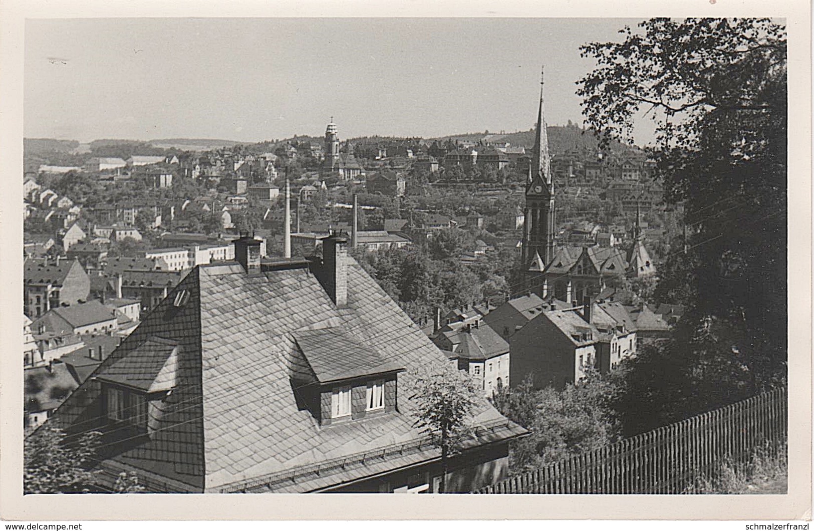 Foto Rohling Für AK Aue Blick Stadtpark Parkweg Zwitterweg Bockauer Straße Bergfreiheit Nikolaikirche Erzgebirge DDR - Aue