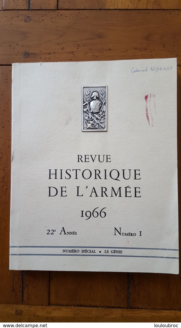 REVUE HISTORIQUE DE L'ARMEE 1966 NUMERO SPECIAL LE GENIE  240 PAGES - Histoire