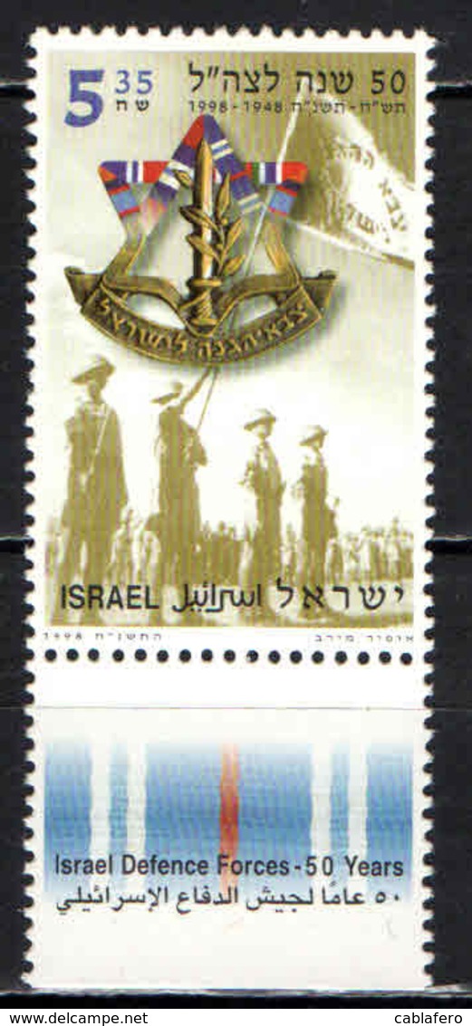 ISRAELE - 1998 - Israel Defense Forces, 50th Anniv - MNH - Nuovi (con Tab)