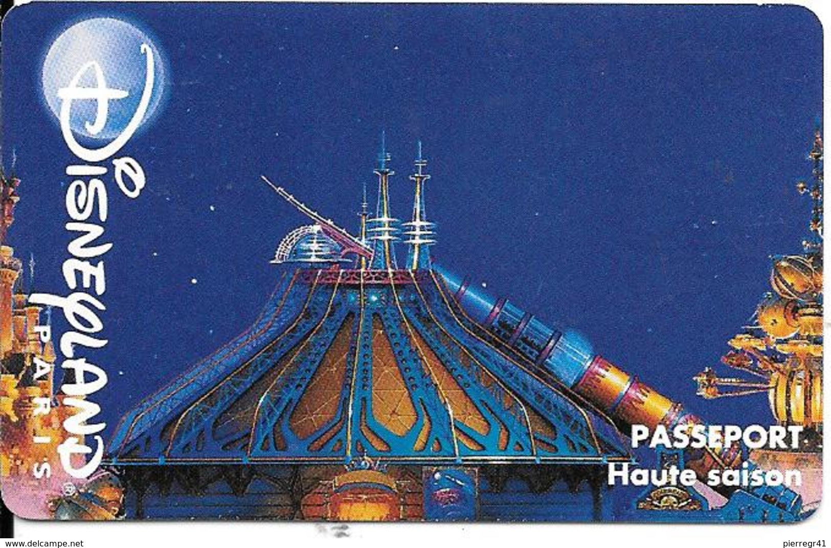 PASS-DISNEYLANDPARIS -1996-SPACE MOUNTAIN-ADULTE-V° N° S 049532 VERTICAL A Droite-MKC VALIDE 1 JOUR-TBE- - Passeports Disney