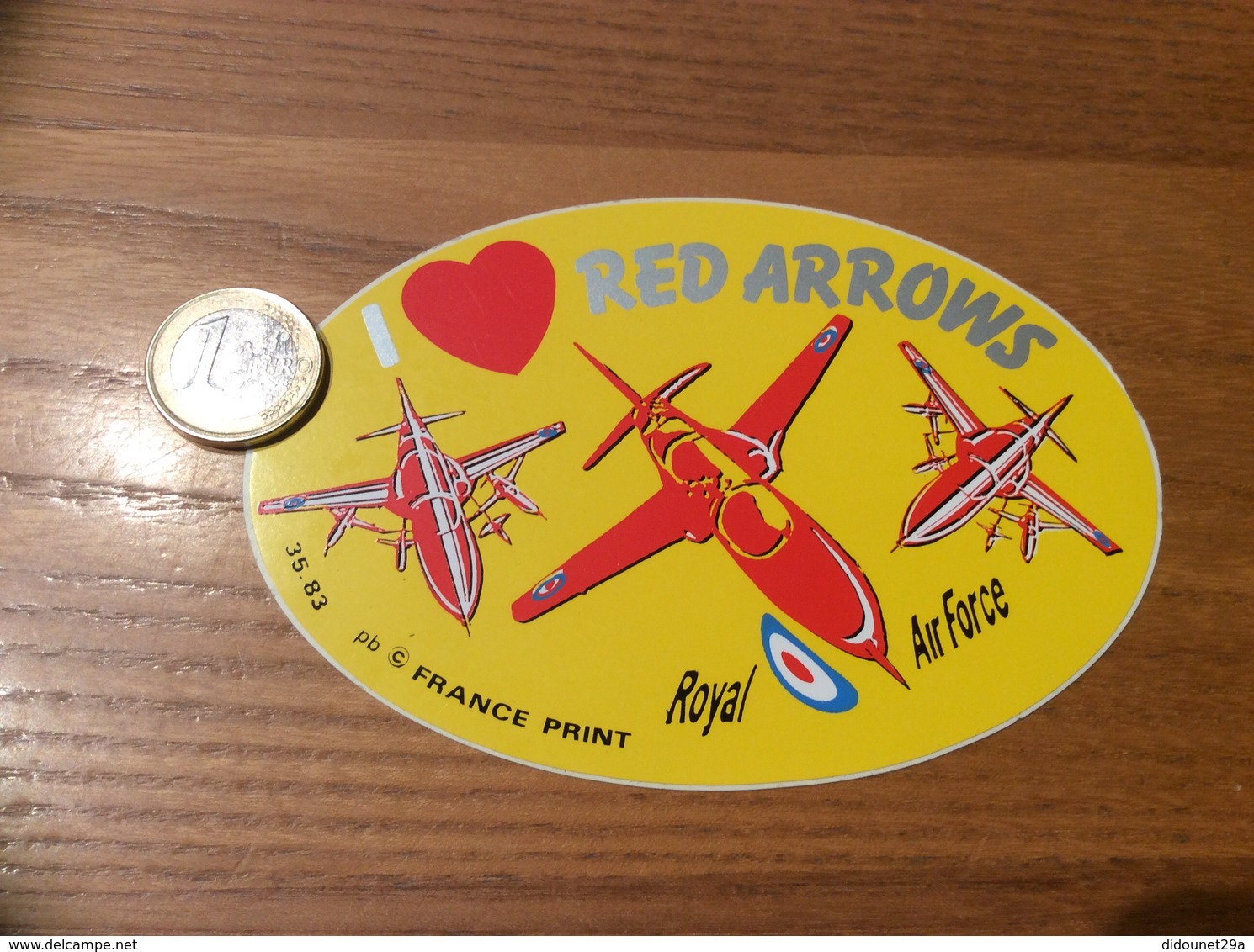 AUTOCOLLANT, Sticker «I Love RED ARROWS - Royal Air Force» (militaire, Avion, Grande-Bretagne) - Stickers