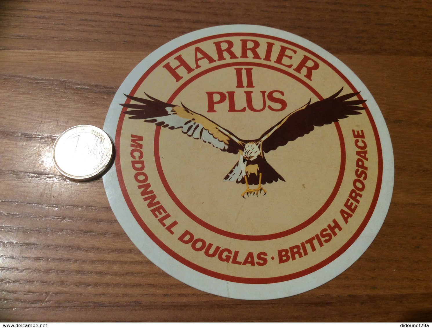 AUTOCOLLANT, Sticker «HARRIER II PLUS MCDONNELL DOUGLAS - BRITISH AEROSPACE» (militaire, Avion, Aigle, Grande-Bretagne) - Autocollants