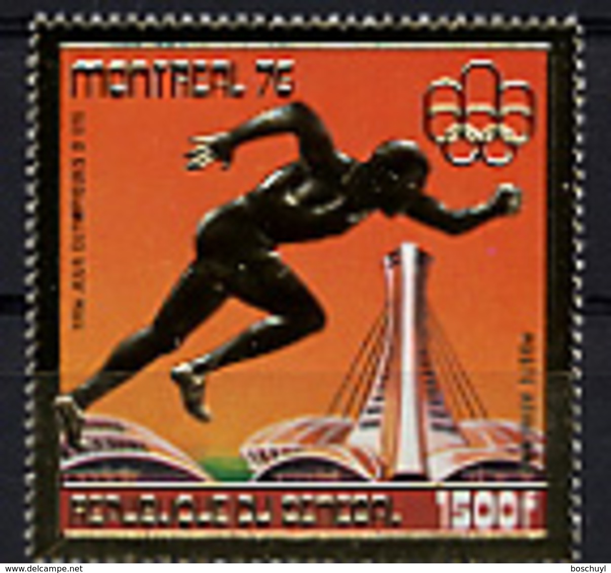 Senegal, 1976, Olympic Summer Games Montreal, Running, MNH Perforated Gold Foil, Michel 604 - Sénégal (1960-...)