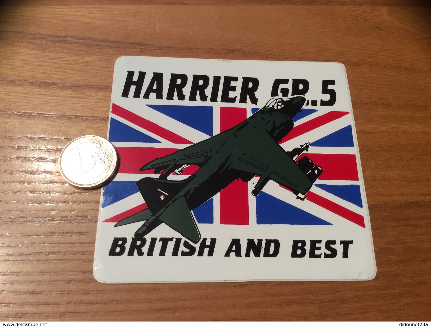 AUTOCOLLANT, Sticker «HARRIER GR5 - BRITISH AND BEST» (militaire, Avion, Grande-Bretagne) - Autocollants