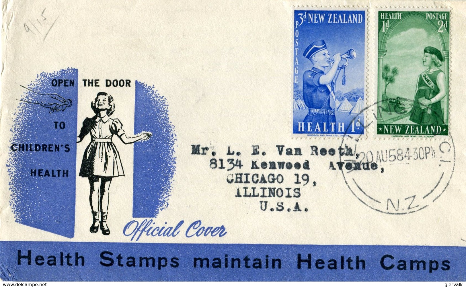 NEW ZEALAND 1958 FDC HEALTH STAMPS.BARGAIN.!! - FDC