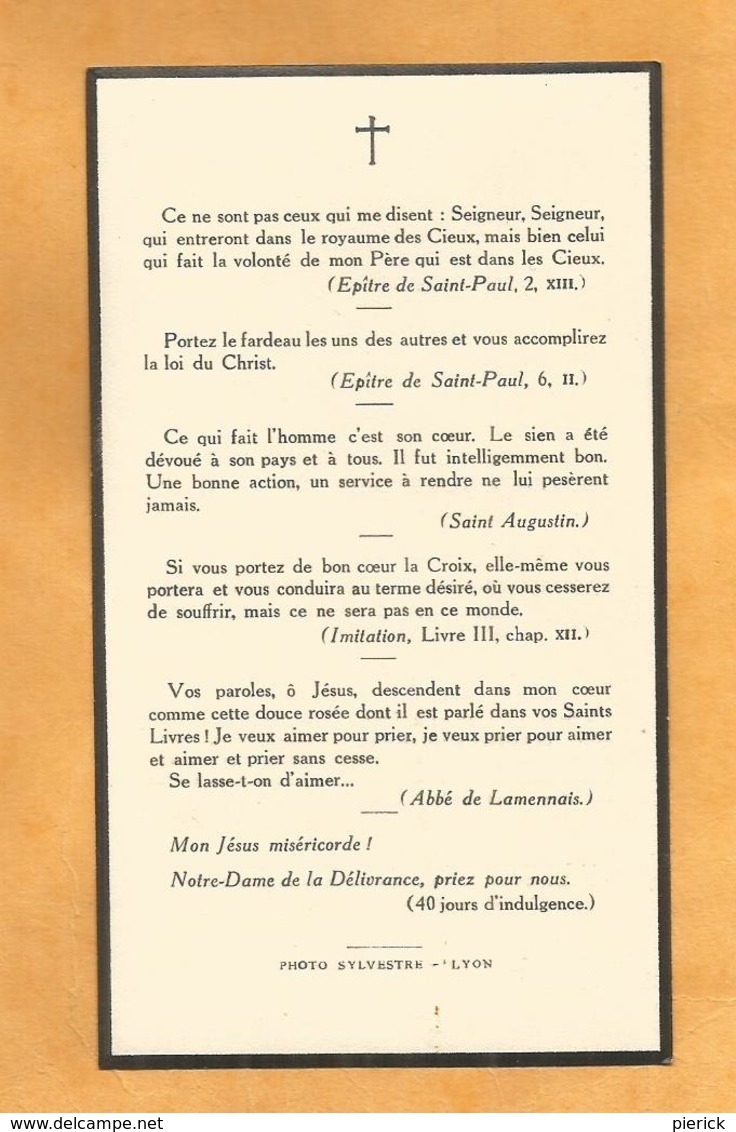 IMAGE GENEALOGIE FAIRE PART DECES CARTE MORTUAIRE BOURG ARGENTAL  SENECLAUZE  MEDAILLE MILITAIRE CROIX GUERRE 1877 1937 - Décès