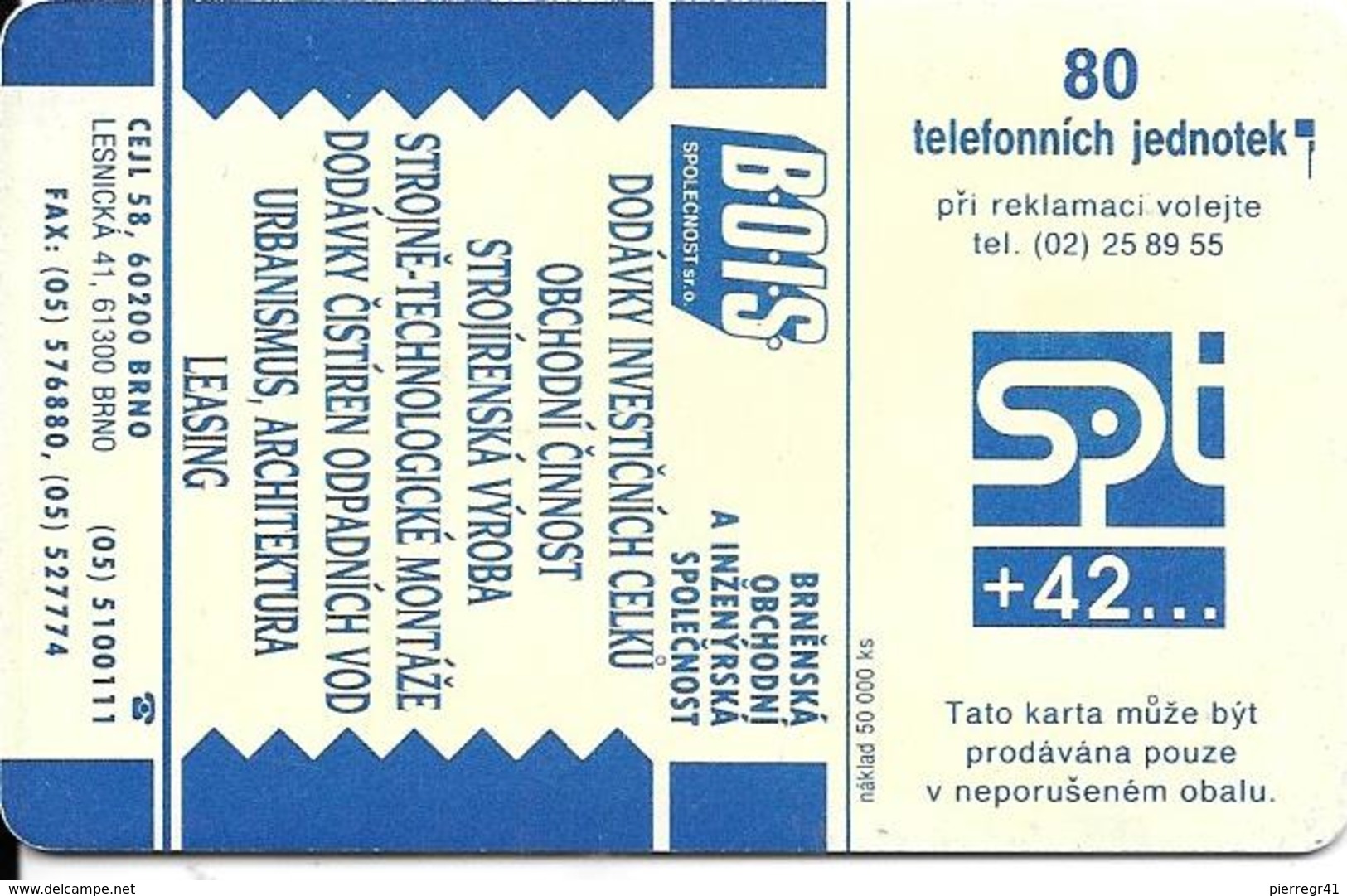 CARTES-1990-TECHECOSLOVAQUIE-Sans PUCE-EPREUVE-R°V° TBE - Tchécoslovaquie