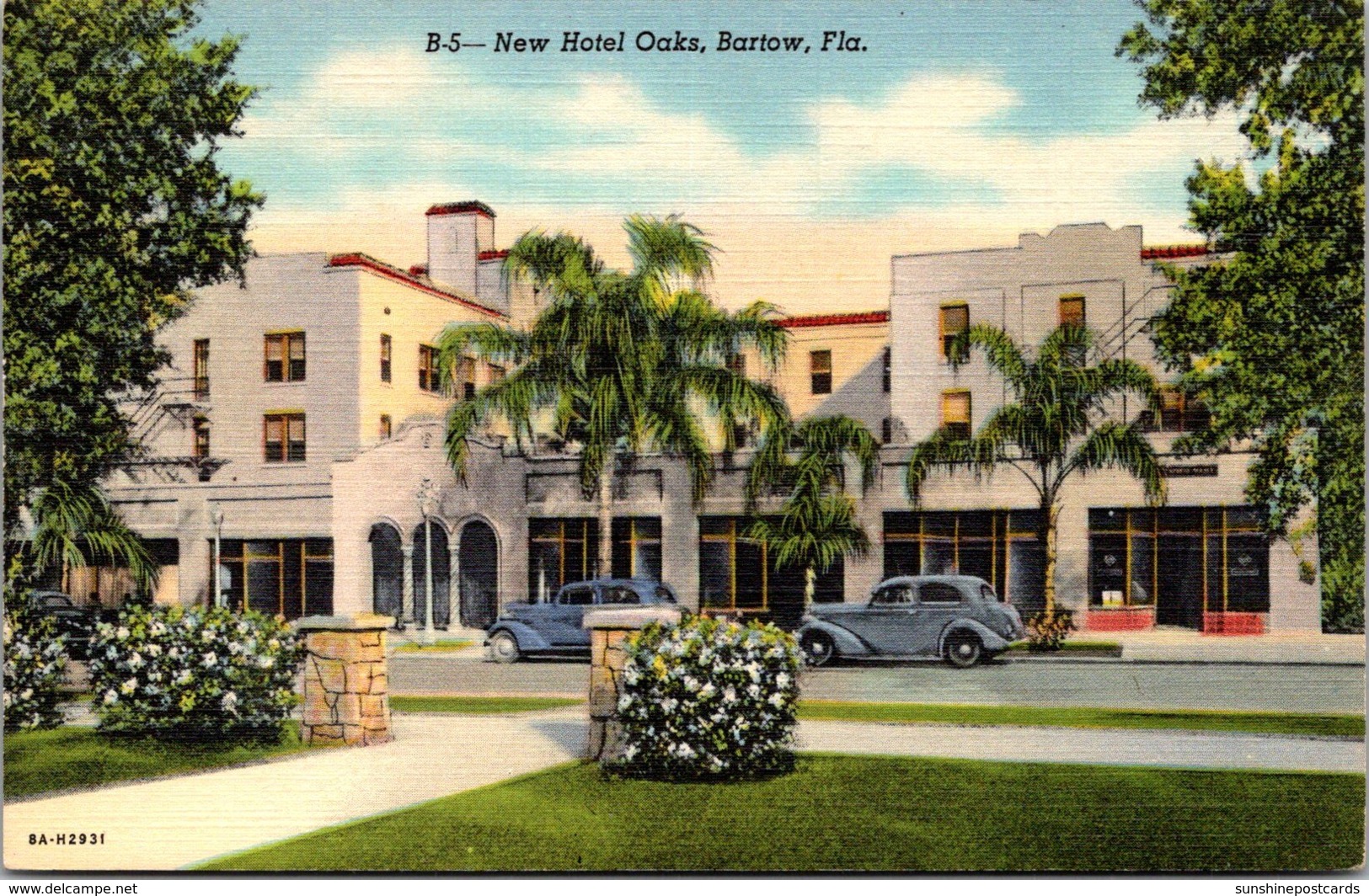 Florida Bartow New Hotel Oaks 1941 Curteich - Other & Unclassified