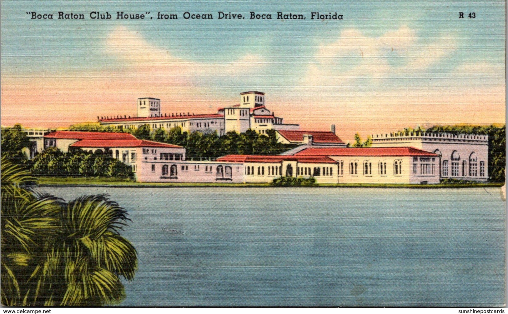 Florida Boca Raton The Boca Raton Club HOuse From Ocean Drive 1943 - Other & Unclassified