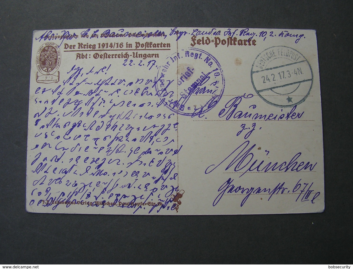 Przemysl , PL Geschütze Feldpostkarte 1917 - Polen