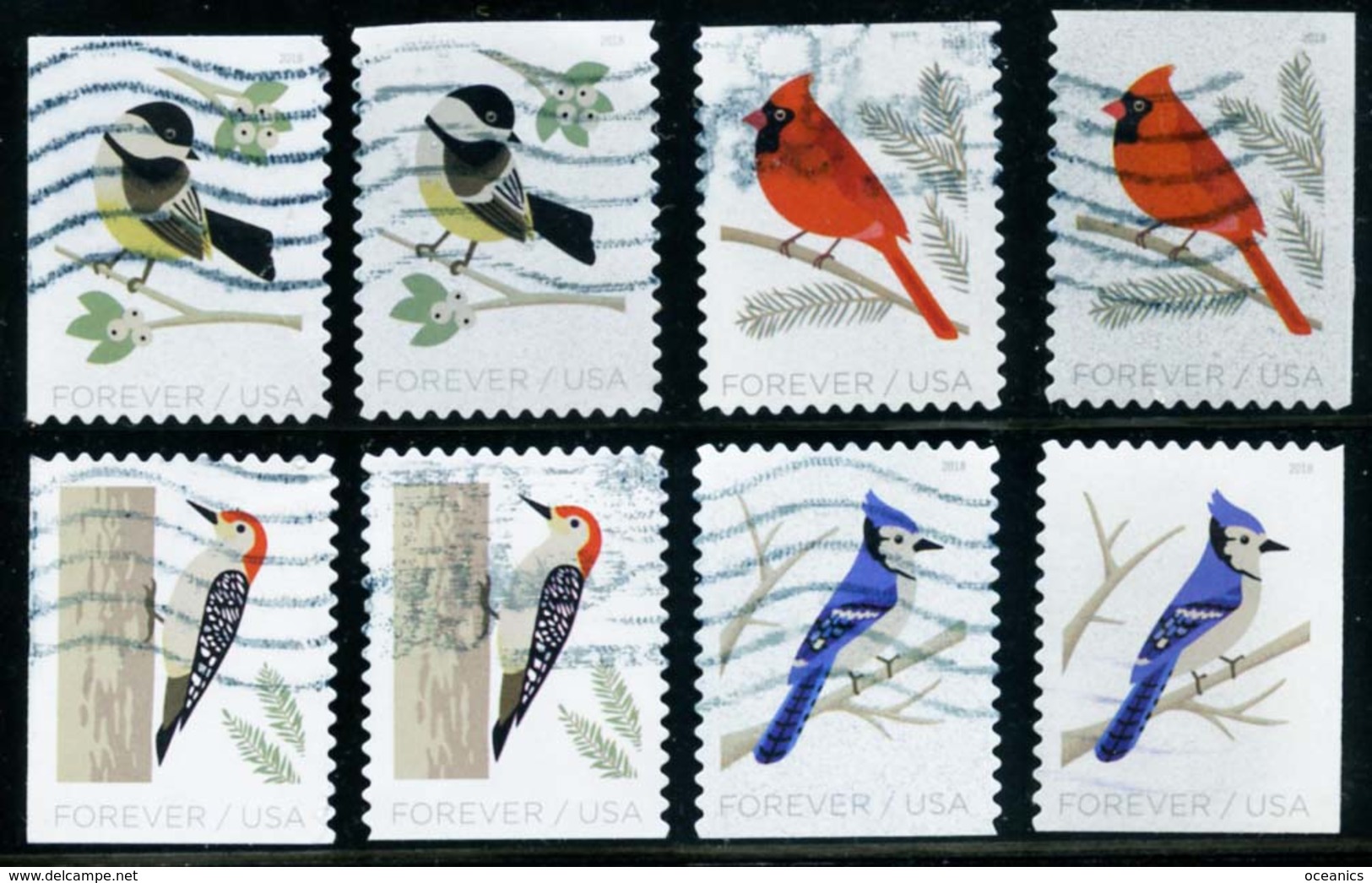 Etats-Unis / United States (Scott No.5317-20 - Winter Birds) (o) P2 Et P3 - Oblitérés