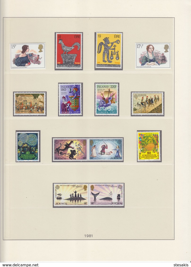 Europa Cept 1981 : Year Collection According To LINDNER Album Pages  (9 Scans) / MNH - 1981