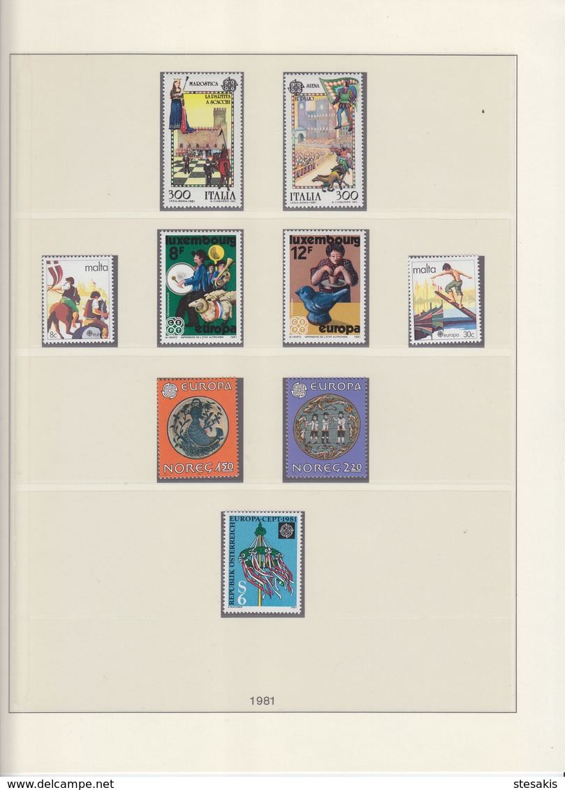 Europa Cept 1981 : Year Collection According To LINDNER Album Pages  (9 Scans) / MNH - 1981