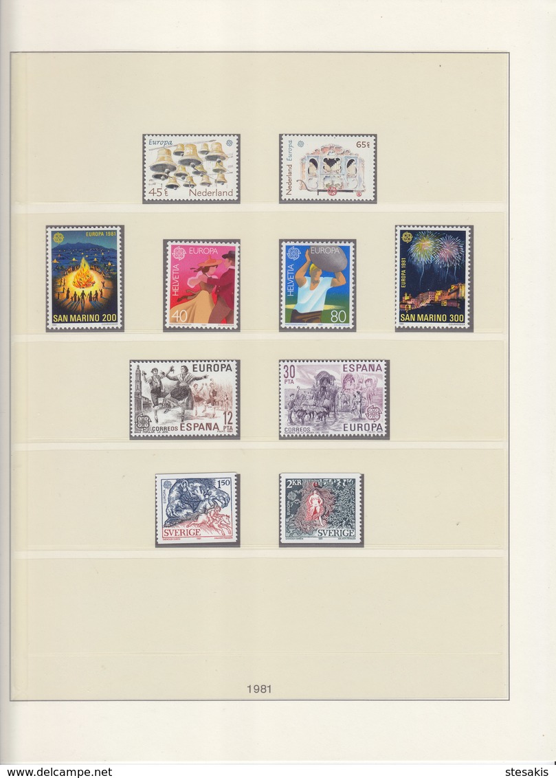Europa Cept 1981 : Year collection according to LINDNER album pages  (9 scans) / MNH