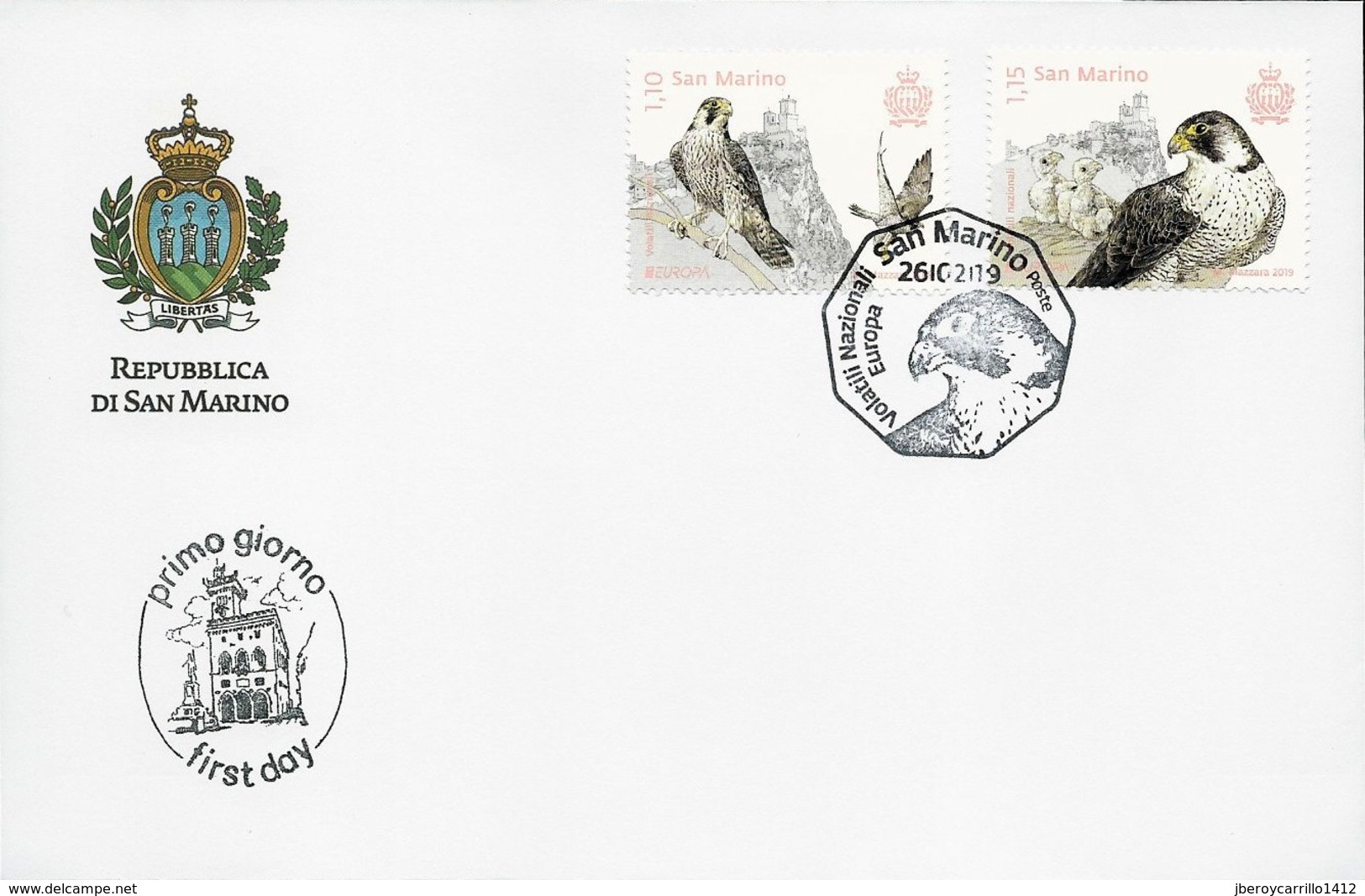 SAN MARINO/ SAINT-MARIN - EUROPA 2019 -NATIONAL BIRDS.-"AVES - BIRDS - VÖGEL -OISEAUX"- FDC De La SERIE De 2 V - 2019