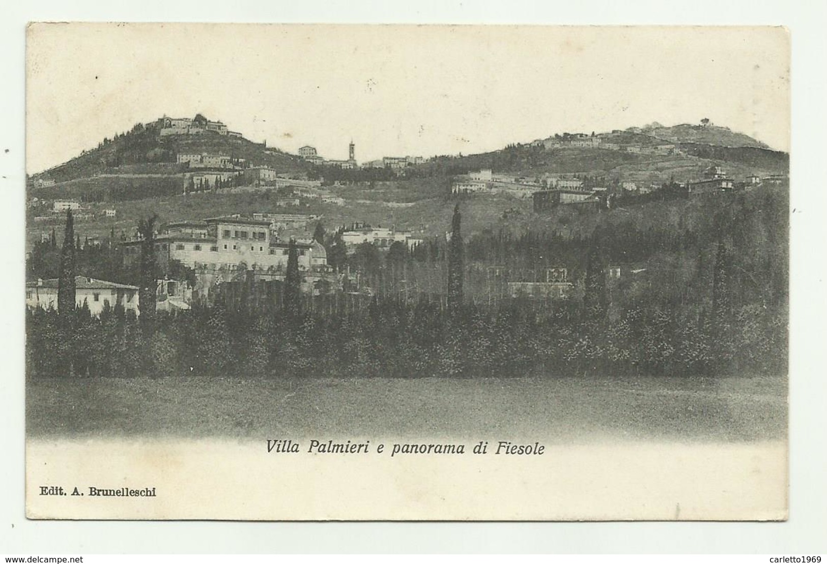 VILLA PALMIERI E PANORAMA DI FIESOLE   VIAGGIATA FP - Firenze