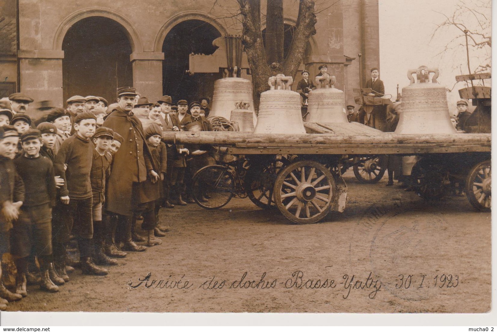 57 - YUTZ - CARTE PHOTO - ARRIVEE DES CLOCHES LE 30.07.1923 - SUPERBE CARTE - Autres & Non Classés