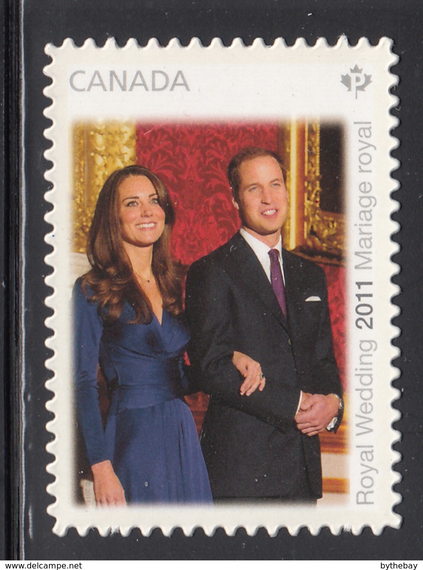 Canada 2011 MNH Sc 2466i (P) Royal Wedding Ex Booklet Die Cut To Shape - Unused Stamps