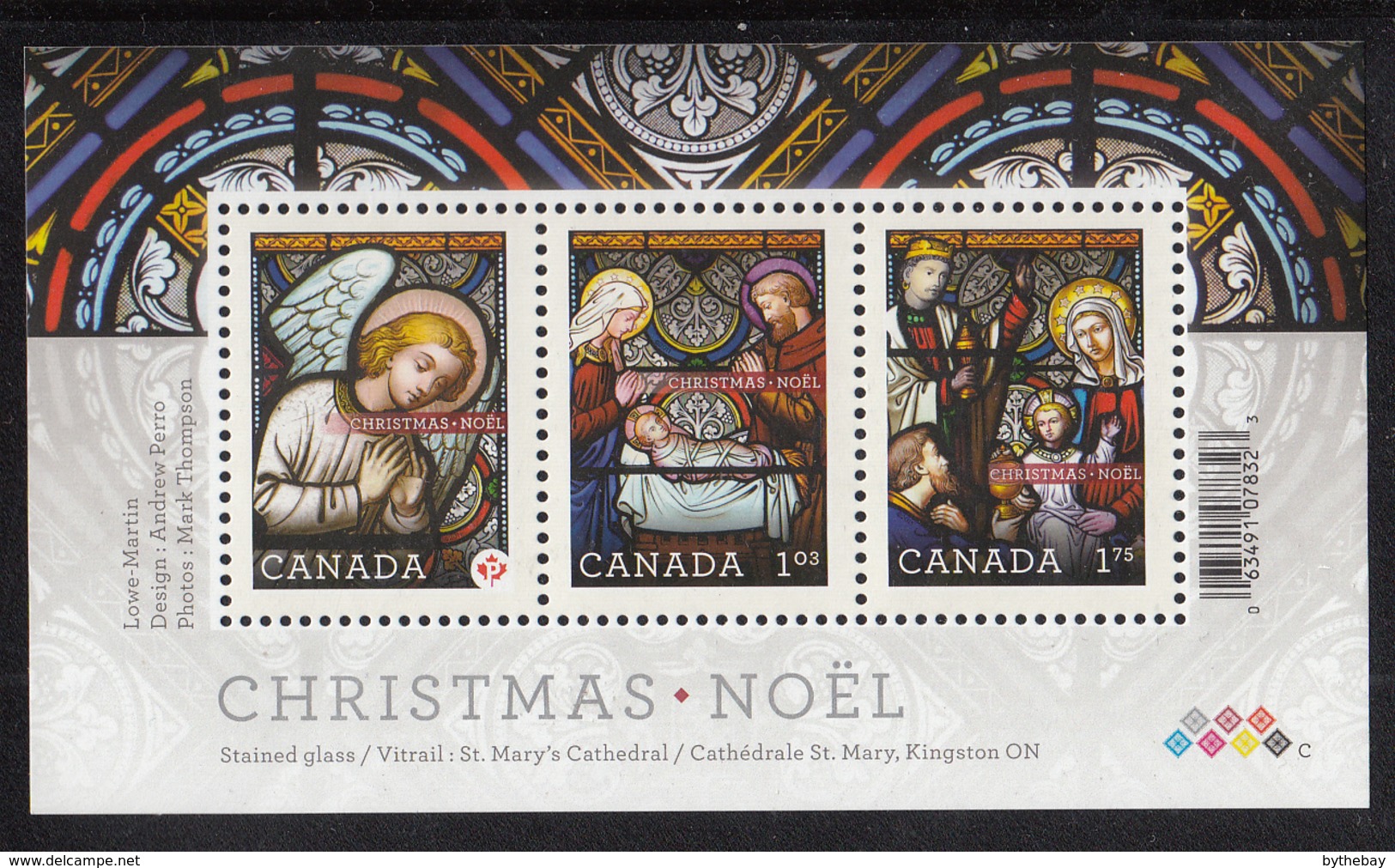 Canada 2011 MNH Sc 2490 Souvenir Sheet Of 3 Christmas Stained Glass Windows - Neufs