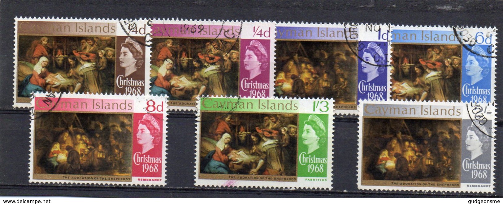 1968 Christmas 7 Values Set Used - Iles Caïmans