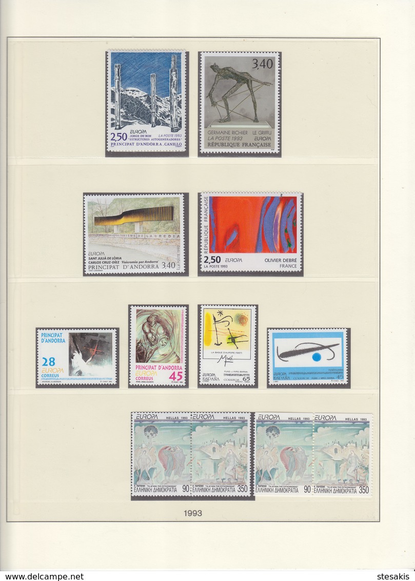 Europa Cept 1993 : Year Collection According To LINDNER Album Pages  (15 Scans) / MNH - 1993