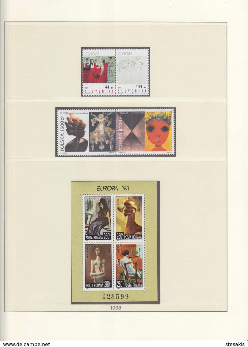 Europa Cept 1993 : Year collection according to LINDNER album pages  (15 scans) / MNH