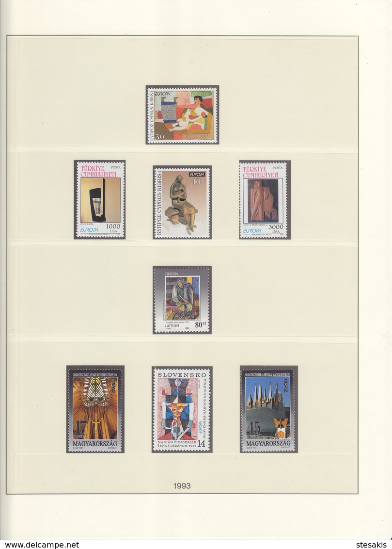 Europa Cept 1993 : Year collection according to LINDNER album pages  (15 scans) / MNH