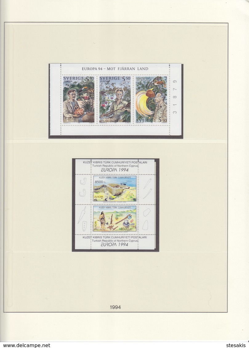 Europa Cept 1994 : Year collection according to LINDNER album pages  (17 scans) / MNH