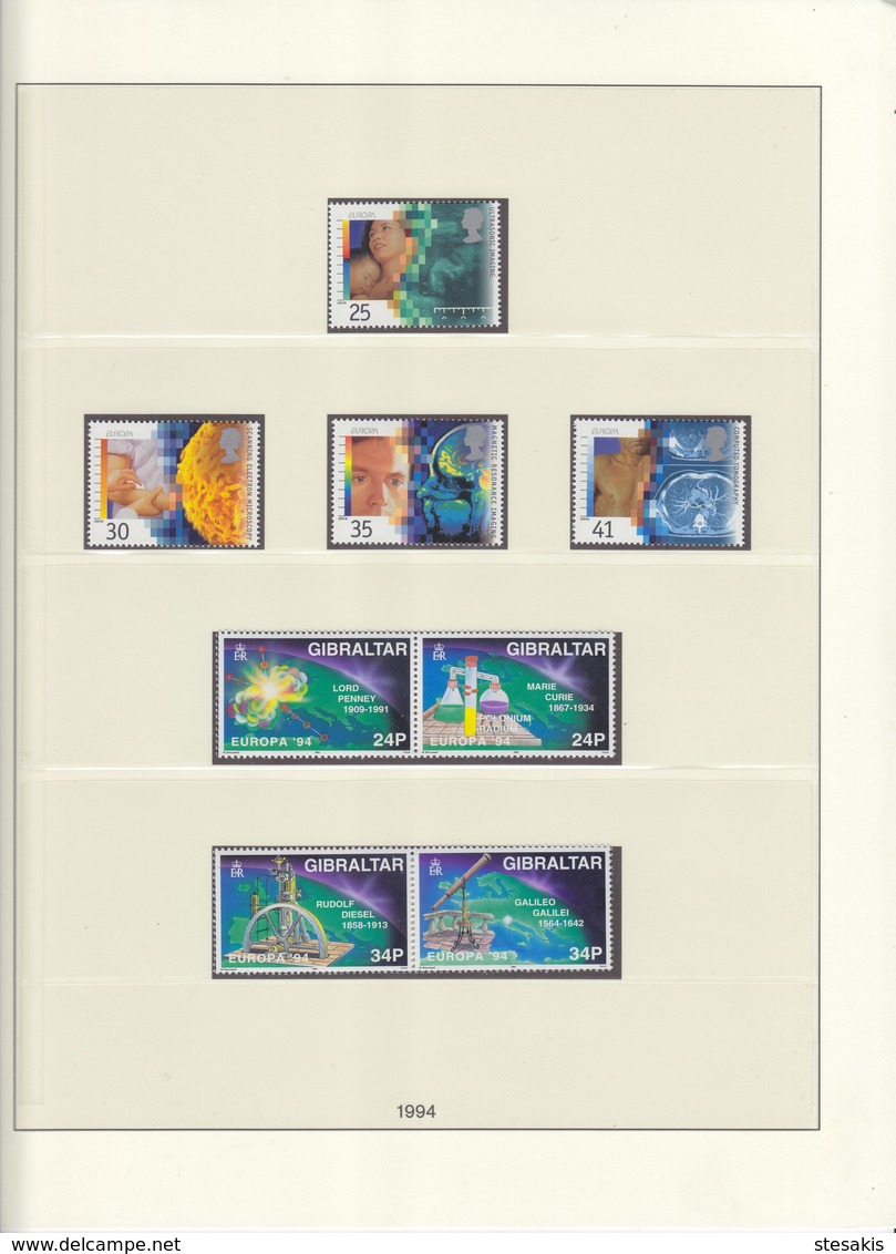 Europa Cept 1994 : Year collection according to LINDNER album pages  (17 scans) / MNH