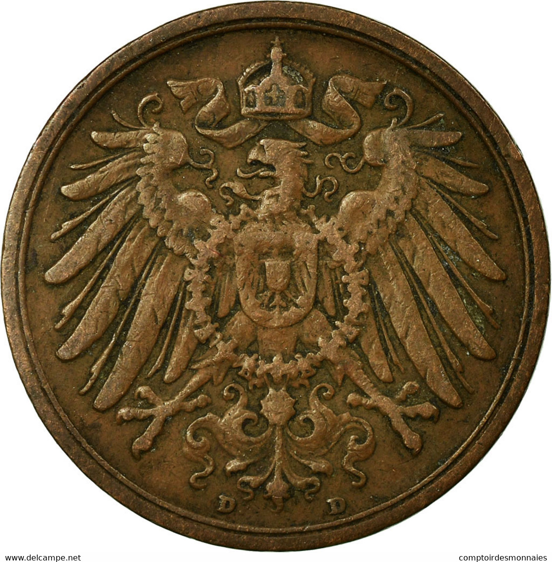 Monnaie, GERMANY - EMPIRE, Wilhelm II, 2 Pfennig, 1905, Munich, TTB, Cuivre - 2 Pfennig