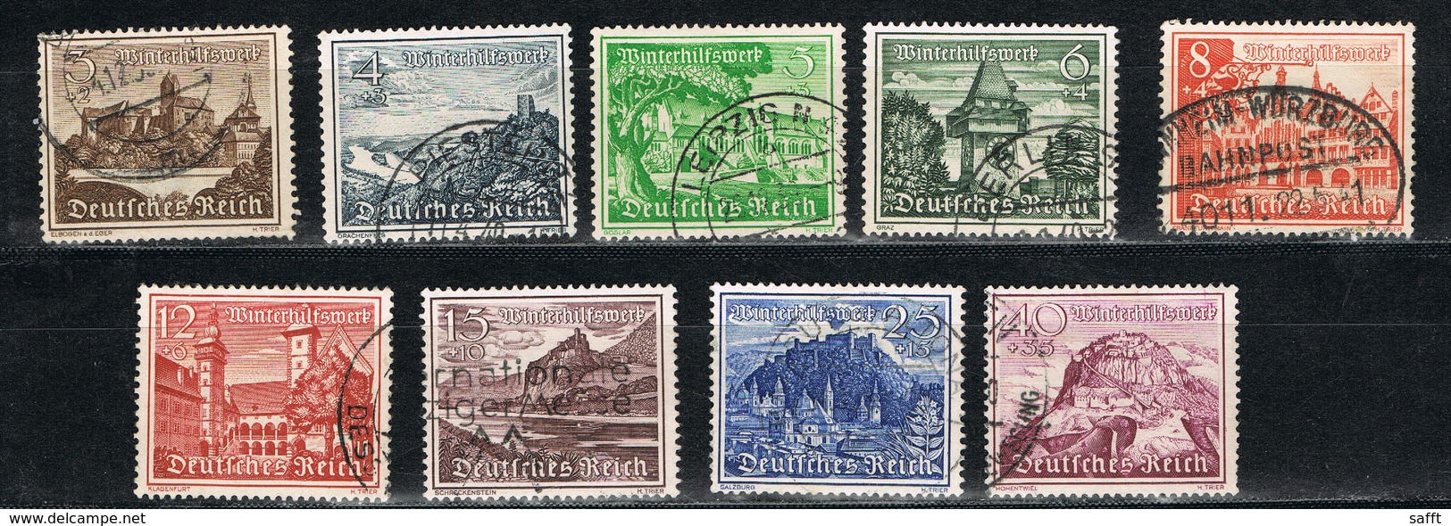 Deutsches Reich 730/738 Gestempelt - Winterhilfswerk Bauwerke 1939 - Oblitérés