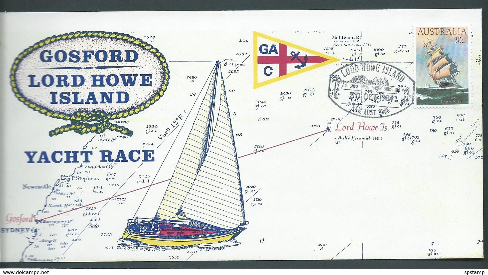 Australia 1984 Lord Howe Island - Gosford Yacht Race Illustrated Cover - Covers & Documents