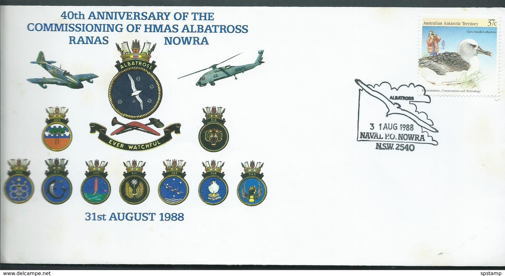 Australia 1988 HMAS Albatross  Illustrated Cover 37c AAT Adhesive , Special Cancel - Covers & Documents