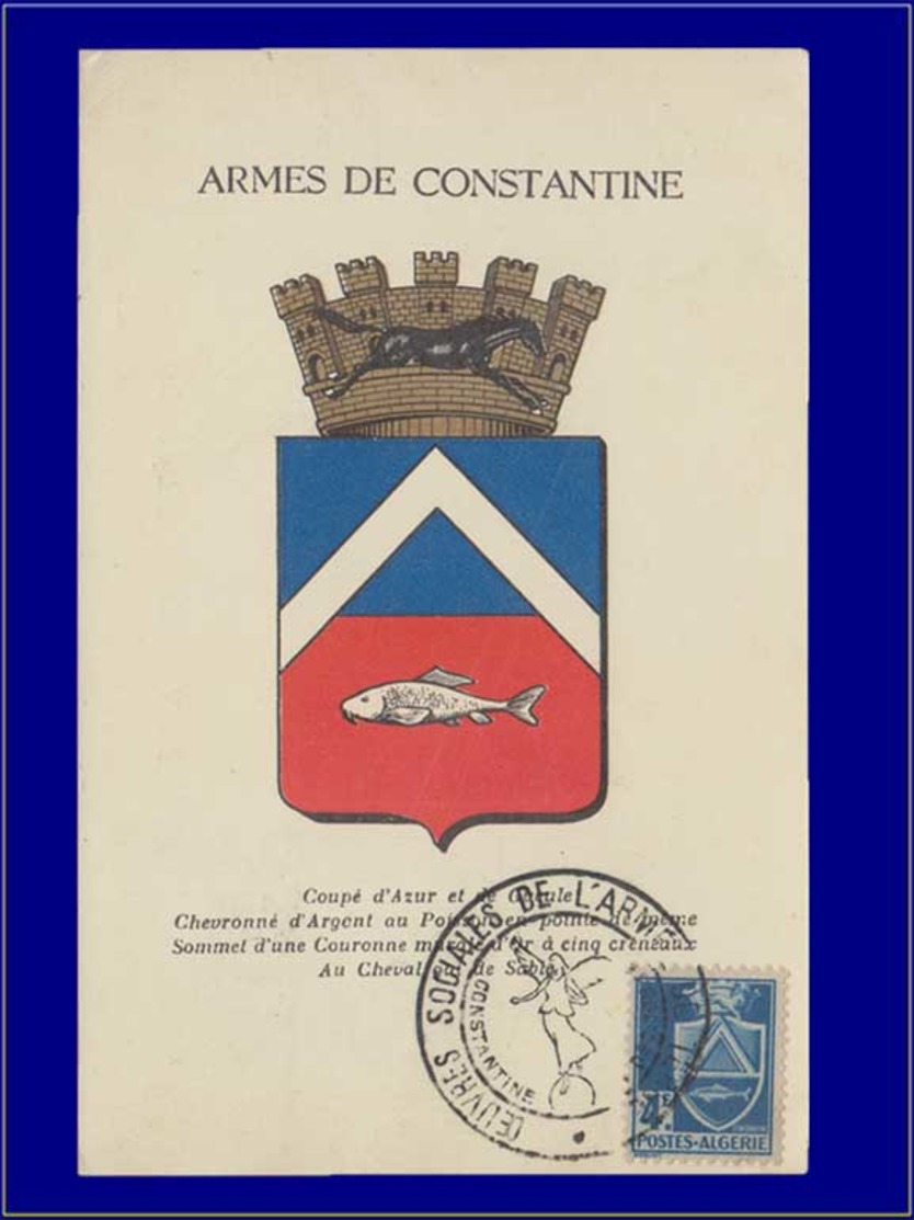 Algérie, Carte Maximum, Armés De Constantine - Cartes-maximum
