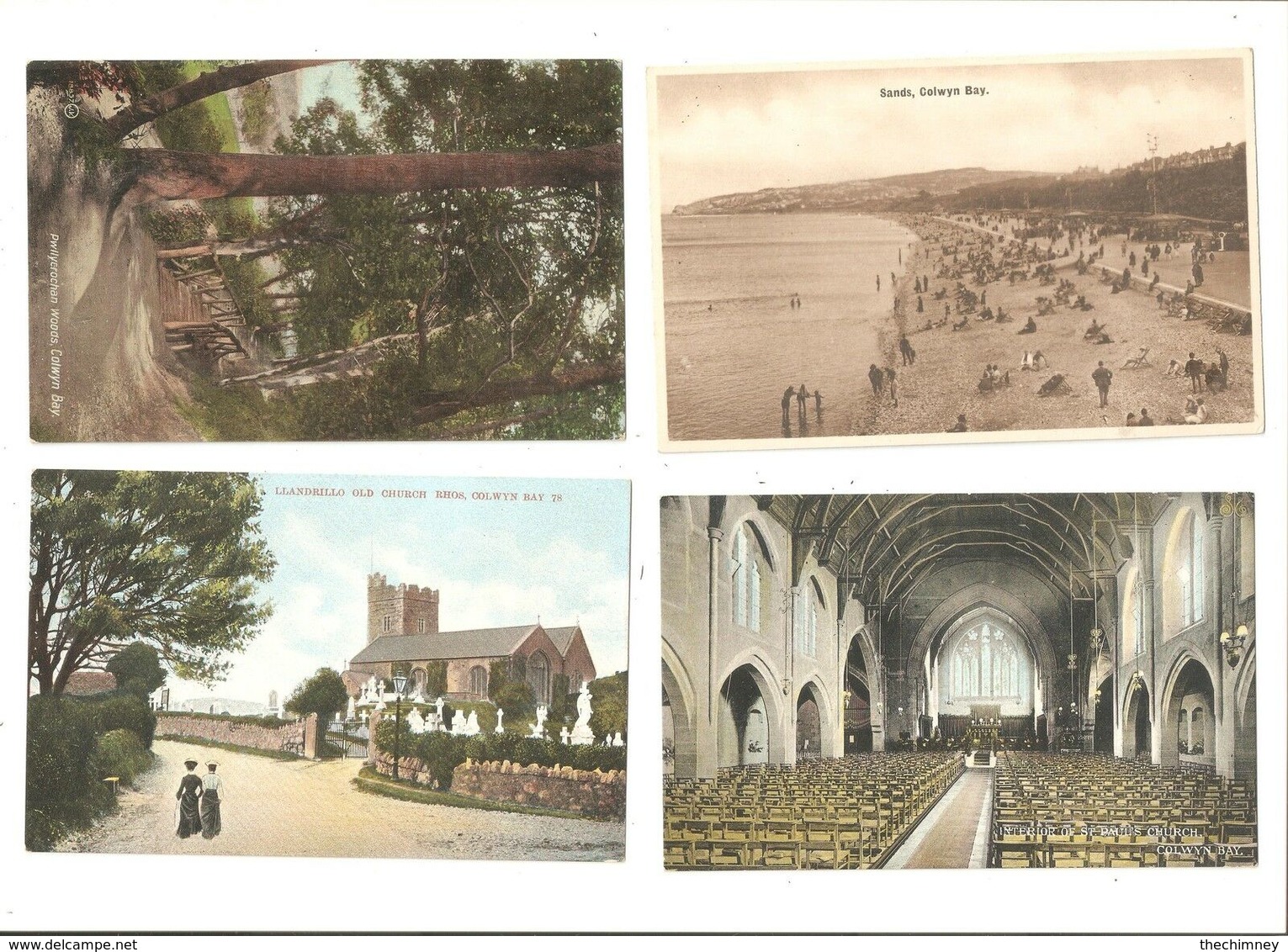 FOUR  COLWYN BAY DENBIGHSHIRE OLD POSTCARDS - Denbighshire