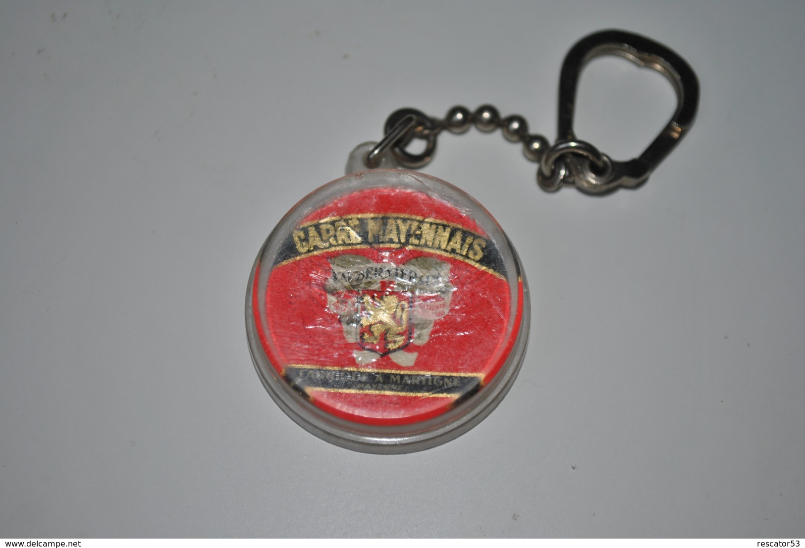 Rare Vintage Porte-clefs Années 50-60 Fromage  Carré Mayennais Vaubernier - Porte-clefs