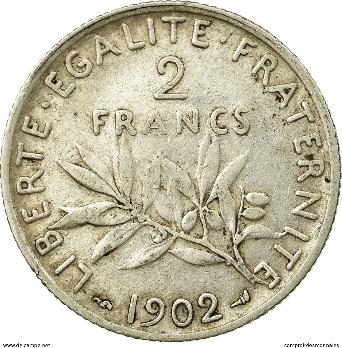 Monnaie, France, Semeuse, 2 Francs, 1902, Paris, TTB, Argent, Gadoury:532 - I. 2 Francs