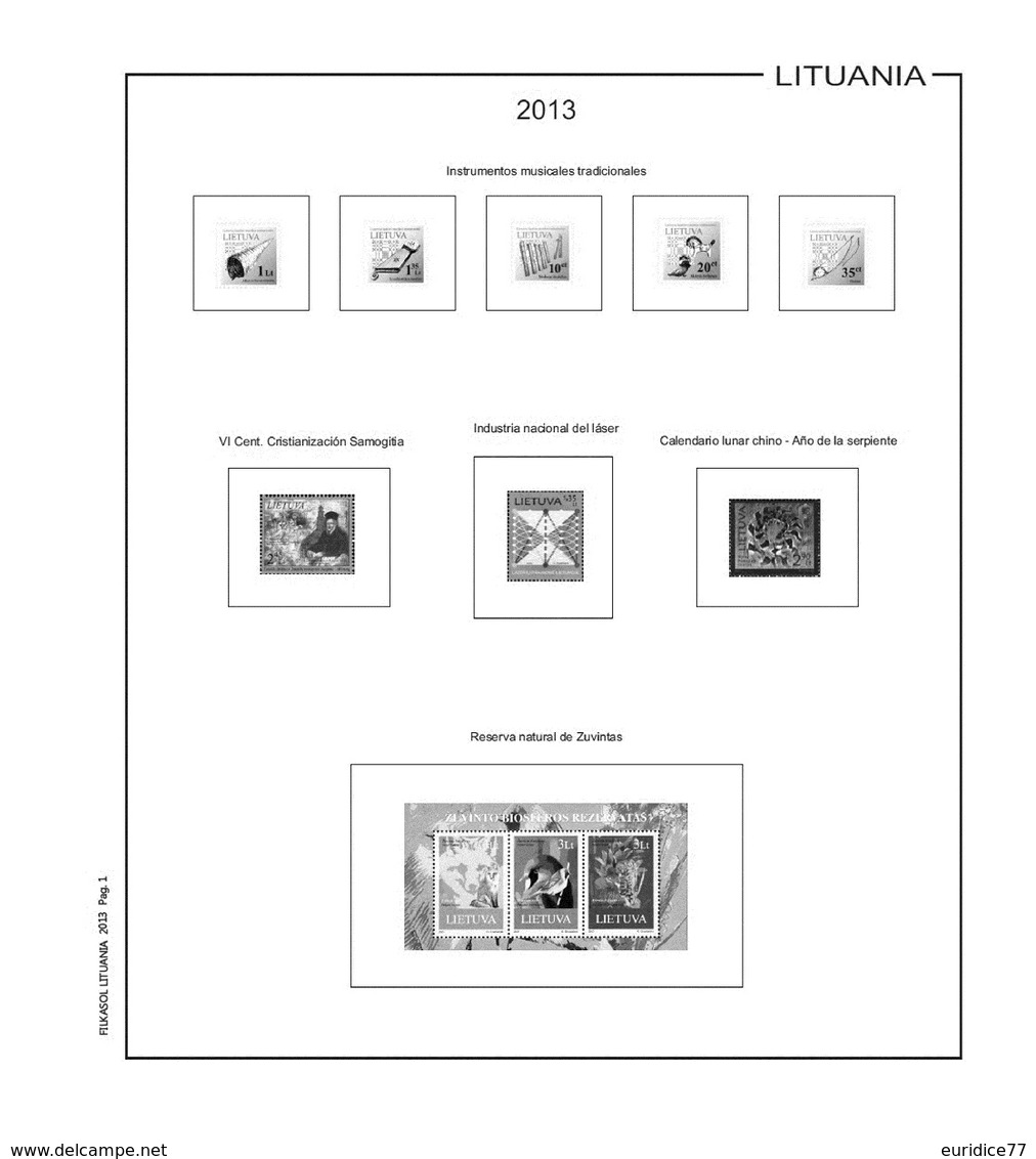 Suplemento Filkasol Lituania 2010-2015 + Filoestuches HAWID Transparentes - Vordruckblätter