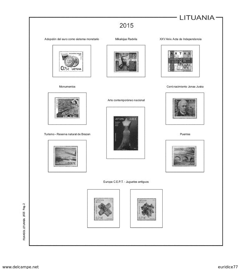 Suplemento Filkasol Lituania 2010-2015 + Filoestuches HAWID transparentes