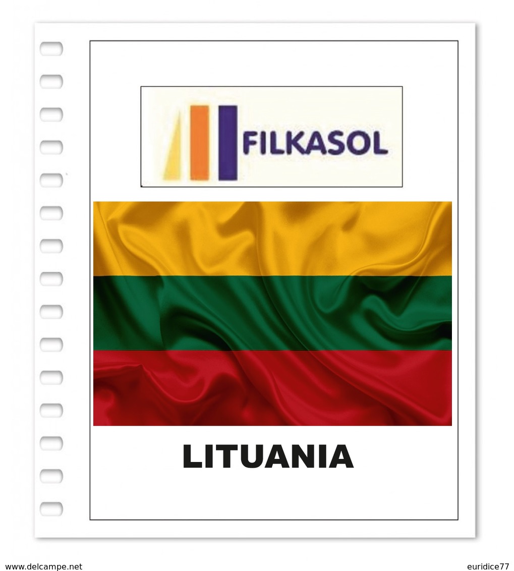 Suplemento Filkasol Lituania 2016 - Ilustrado Para Album 15 Anillas - Pre-Impresas